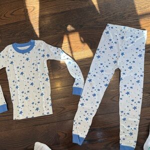 Moon and Back Blue Star Print Kids Pajama Set - 10